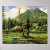 Poster Bierstadt - Montagnes de Sierra Nevada, (Devant)
