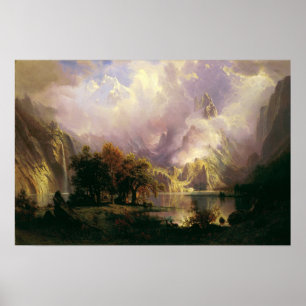 Poster Bierstadt - Paysage des montagnes Rocheuses