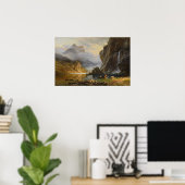 Poster Bierstadt - Pêche à la lance des Indiens (Bureau à domicile)