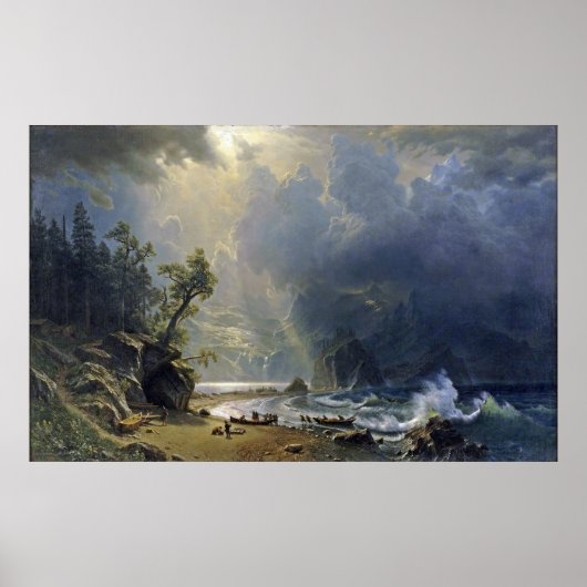 Poster Bierstadt Puget Sound Peinture côtière du Pacifiqu (Devant)