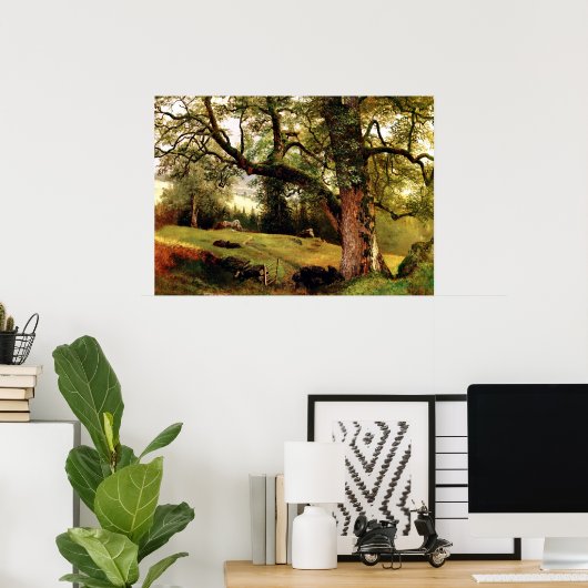 Poster Bierstadt - Un sentier à travers les arbres (Bureau à domicile)