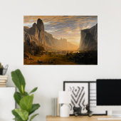 Poster Bierstadt - Vue sur la vallée de Yosemite, art (Bureau à domicile)