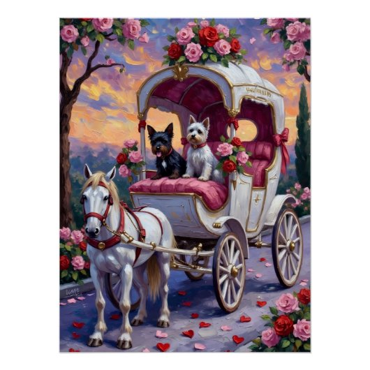 Poster Biewer Terrier Chien Saint-Valentin (Devant)
