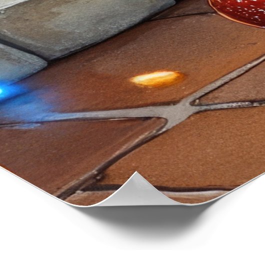 Poster Biewer Terrier Fireplace with Christmas Lights (Coin)