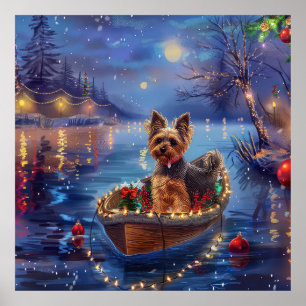 Poster Biewer Terrier Noël Festive Voyage
