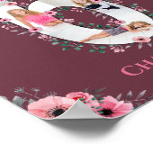 Poster Big 6th Birthday Girl Photo Collage Fleur rose (Coin)