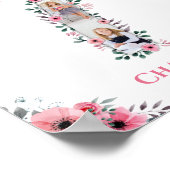 Poster Big 7th Birthday Girl Photo Collage Fleur rose (Coin)