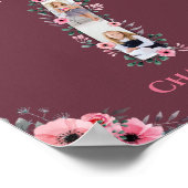 Poster Big 7th Birthday Girl Photo Collage Fleur rose (Coin)