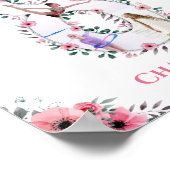 Poster Big 8th Birthday Girl Photo Collage Fleur rose (Coin)