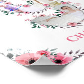 Poster Big 9th Birthday Girl Photo Collage Fleur rose (Coin)