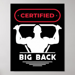 Poster Big Back Certified Big Back Design Bodybuilding Bi