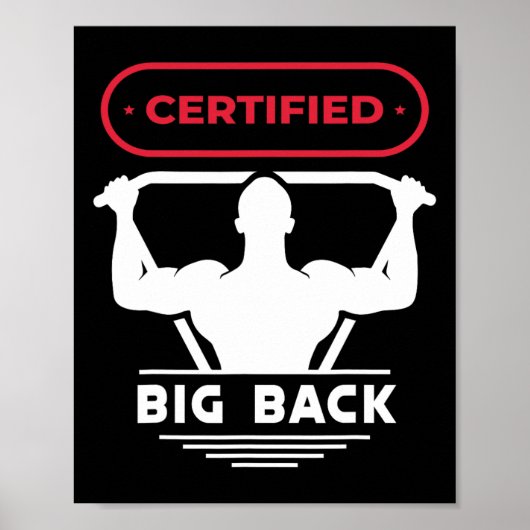 Poster Big Back Certified Big Back Design Bodybuilding Bi (Devant)