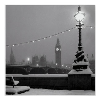 Poster Big Ben dans la neige – Londres