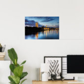 Poster Big Ben et le palais de Westminster la nuit (Bureau à domicile)