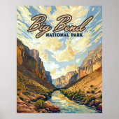 Poster Big Bend National Park Texas Desert Retro (Devant)