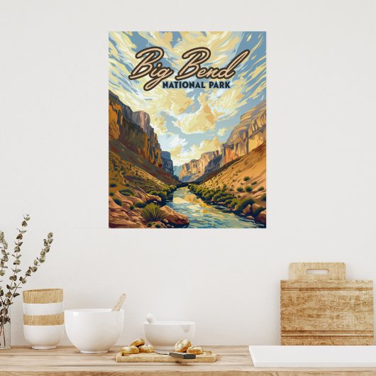Poster Big Bend National Park Texas Desert Retro (Cuisine)
