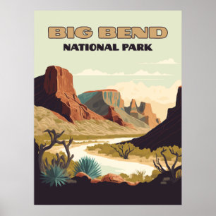 Poster Big Bend National Park Texas Retro Travel
