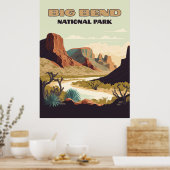 Poster Big Bend National Park Texas Retro Travel (Cuisine)