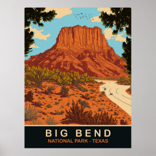 Poster Big Bend, Parc national, Texas, Voyage