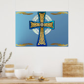 Poster Big Blue Celtic Cross (Cuisine)