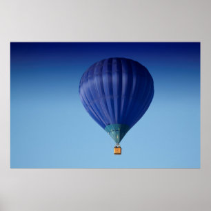 Poster Big Blue Hot Air Balloon