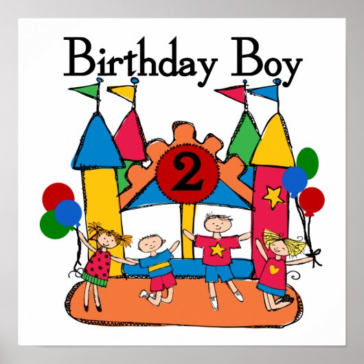 Poster Big Bounce Boy 2nd Birthday Tshirts et cadeaux (Devant)