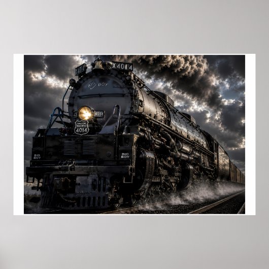 Poster Big Boy 4014 | Géant à vapeur à travers la tempête (Devant)