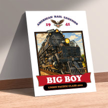 Big Boy 4014 Steam Locomotive Retro Illustration