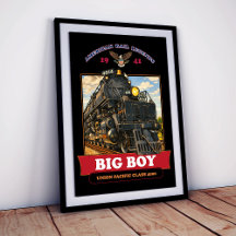 Big Boy 4014 Steam Locomotive Vintage Illustration
