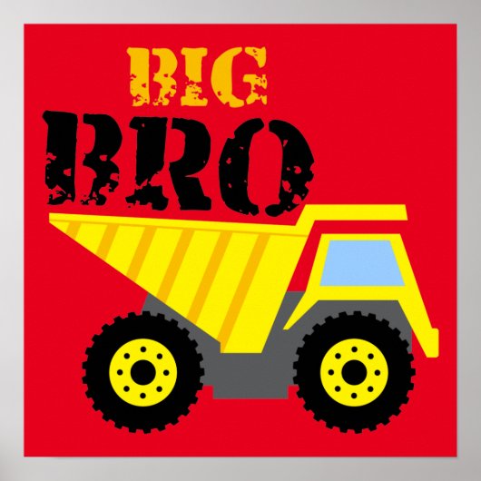 Poster Big Bro Construction Camion à vidange jaune (Devant)