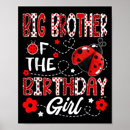 Poster Big Brother De La Fille D'Anniversaire Ladybug Big (Devant)