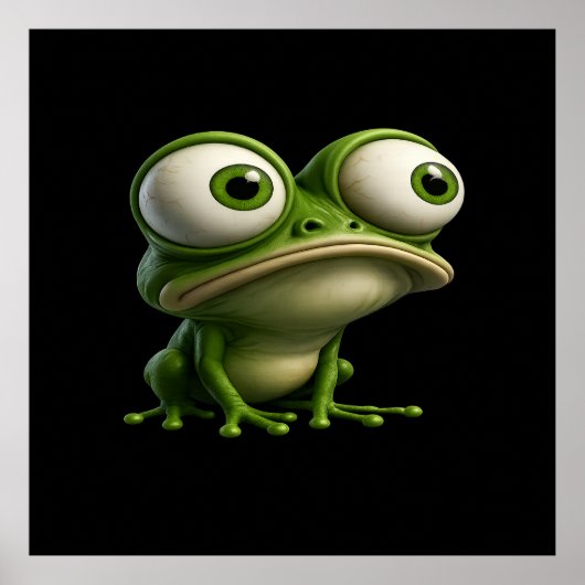 Poster Big-Eyed Cartoon Frog (Devant)