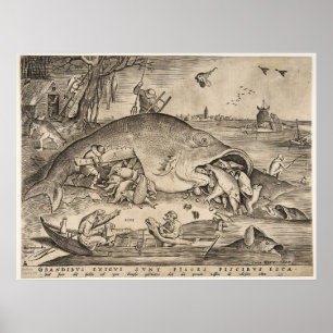 Poster Big Fish Mange Little Fish - Grand Art Print