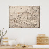 Poster Big Fish Mange Little Fish par Pieter Bruegel (Cuisine)