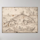 Poster Big Fish Mange Little Fish par Pieter Bruegel (Devant)