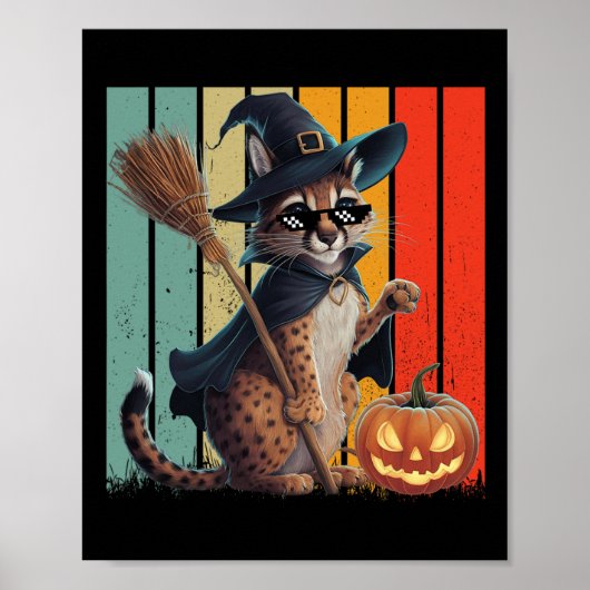Poster Big Floppa Mème Caracal Chat Halloween (Devant)