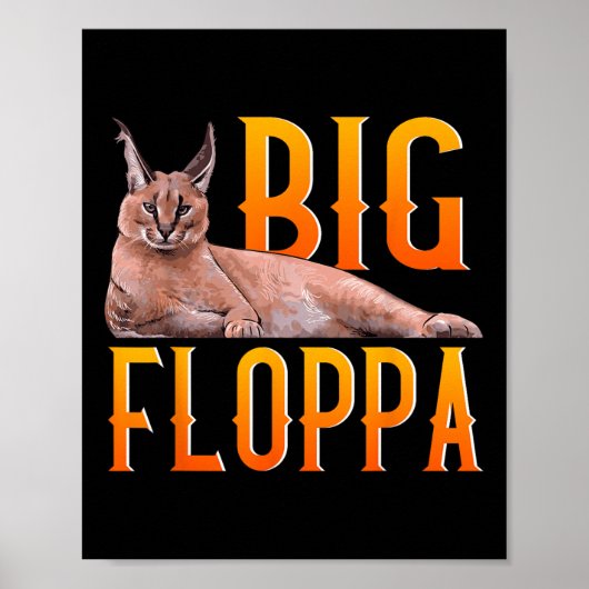 Poster Big Floppa mème mignonne chat caracal (Devant)