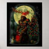 Poster Big Foot Rock On Santa Snowman Christmas Tree Xmas (Devant)