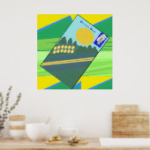 Poster Big Funny Eggs Crossing the Road (Cuisine)