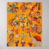 Poster Big Japanese Circus woodblock print (Devant)