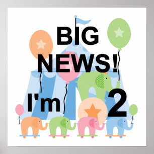 Poster Big News Circus 2nd Birthday T-shirts et cadeaux