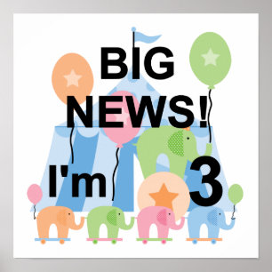 Poster Big News Circus 3e Anniversaire Tshirts et cadeaux