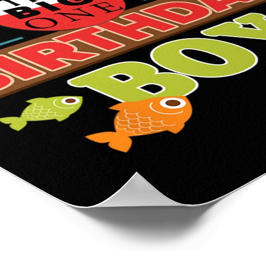 Poster Big One Pêche Thème Papa De L'Anniversaire Garçon  (Coin)