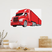 Poster Big Red Truck (Cuisine)
