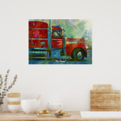 Poster Big Rig Red FreightlinerPoster d'art du conducteur (Cuisine)