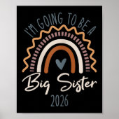 Poster Big Sister 2026 Girls Rainbow Big Sis Sibling (Devant)