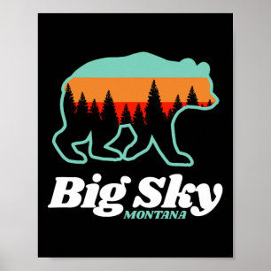Poster Big Sky Montana Ski Snowboard Ours