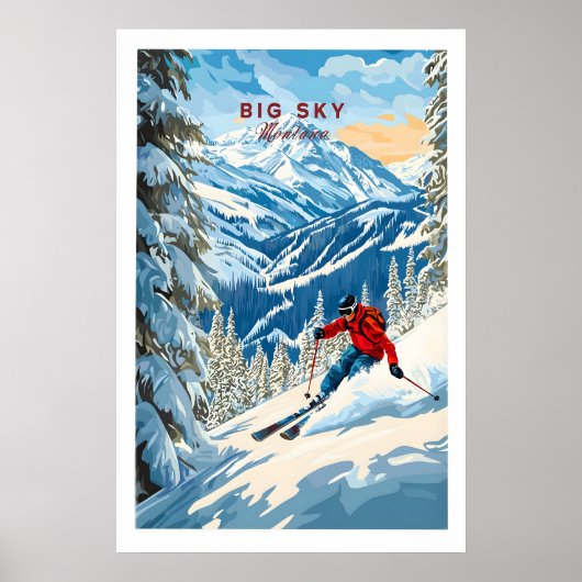 Poster Big Sky Ski Print 1 (Devant)