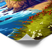 Poster Big Sur California Travel Art Vintage (Coin)