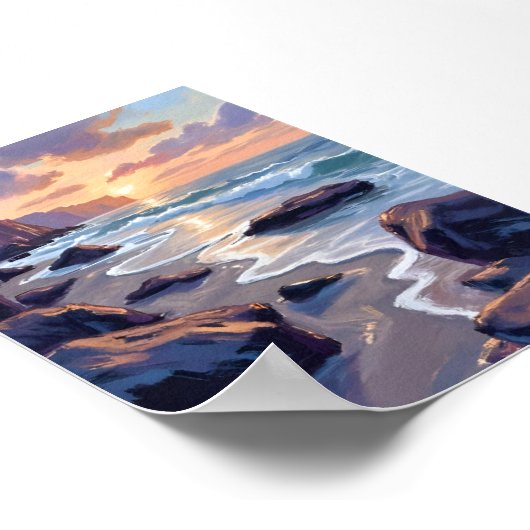 Poster Big Sur, Californie Peinture d'Art Côtier (Coin)